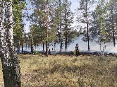 В помощь пожарным прибыли казаки
