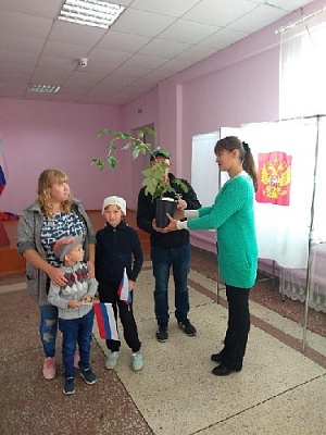 В Остроленке на выборах вручали саженцы 