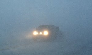 Сильный ветер и метель