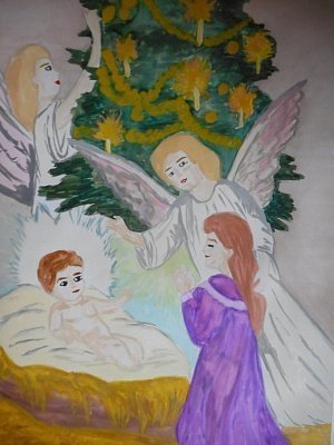 Школьники Нагайбакского района рисуют Рождественскую сказку