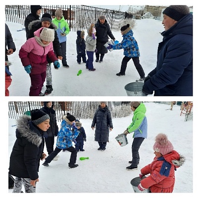 Поиграли с детьми в снежки