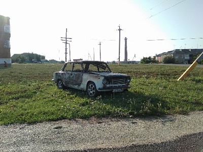 В Нагайбакском районе на ходу загорелась машина