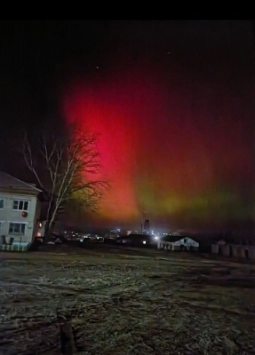 Жители Нагайбакского района наблюдали северное сияние